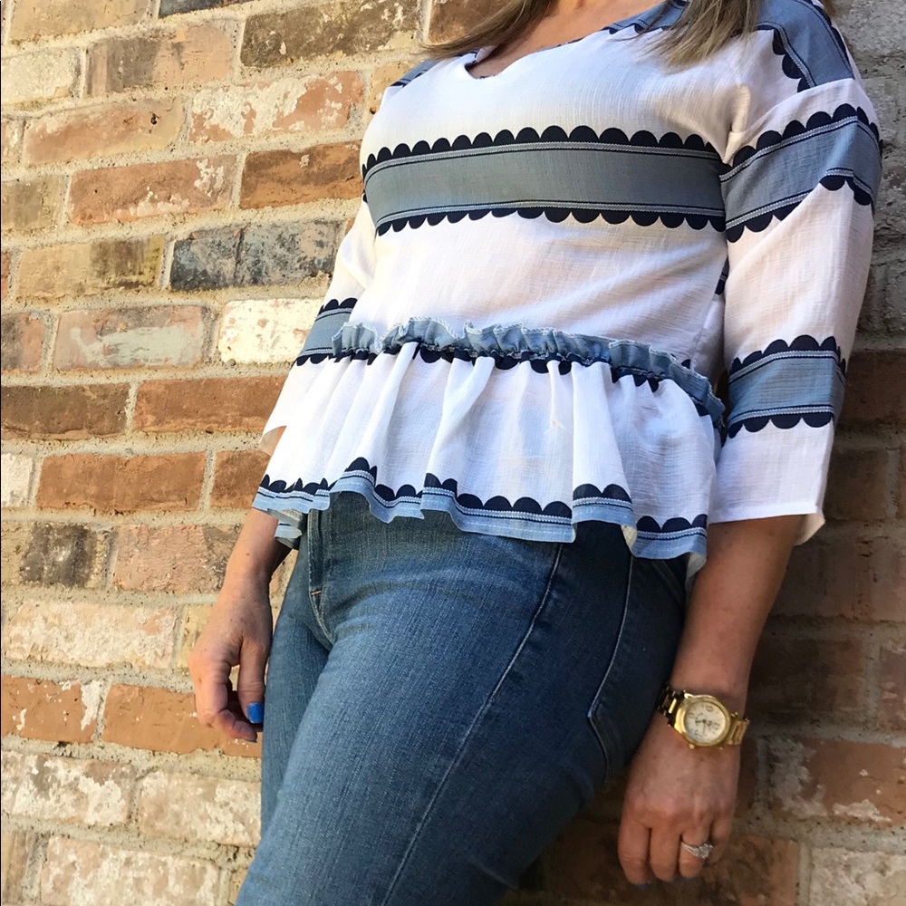 Frilly Ruffled Hem Blouse - Picture 2 of 6